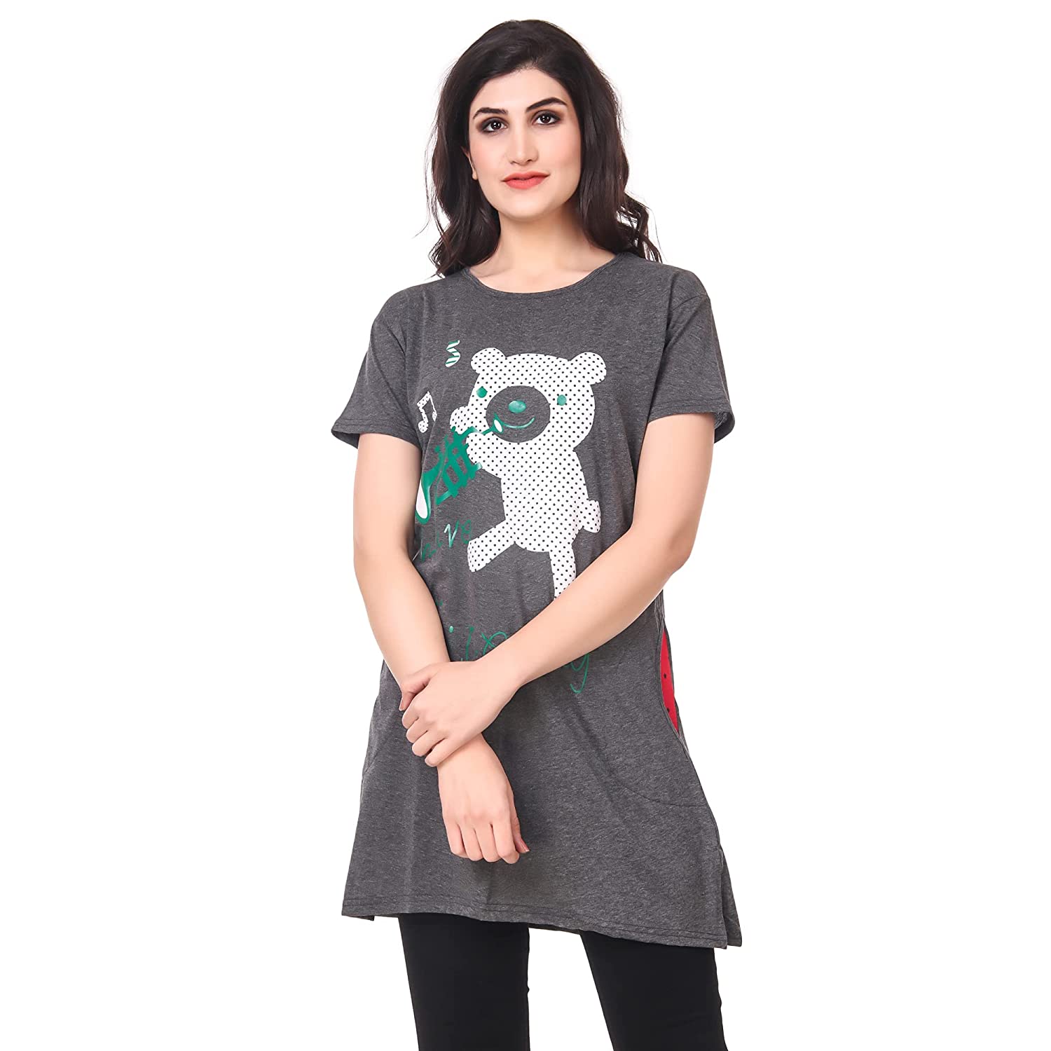 Kanchan World Women's Long Casual T-Shirt Nice Day Print -  dresses in Sri Lanka from Arcade Online Shopping - Just Rs. 3799!