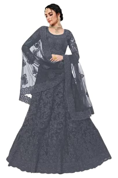 NILESH Women's Net Embroidered Semi-Stitched Lehenga Choli -  dresses in Sri Lanka from Arcade Online Shopping - Just Rs. 6599!