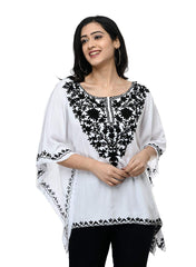 SAAKAA Women's Rayon White Kaftan Top -  dresses in Sri Lanka from Arcade Online Shopping - Just Rs. 5099!